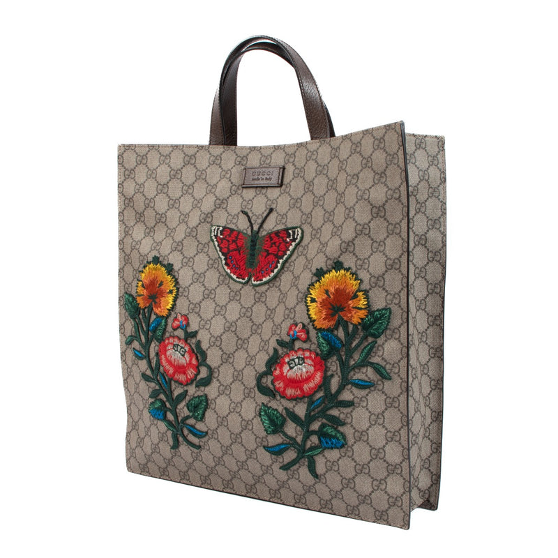 Gucci GG Supreme Embroidery Tote Bag
