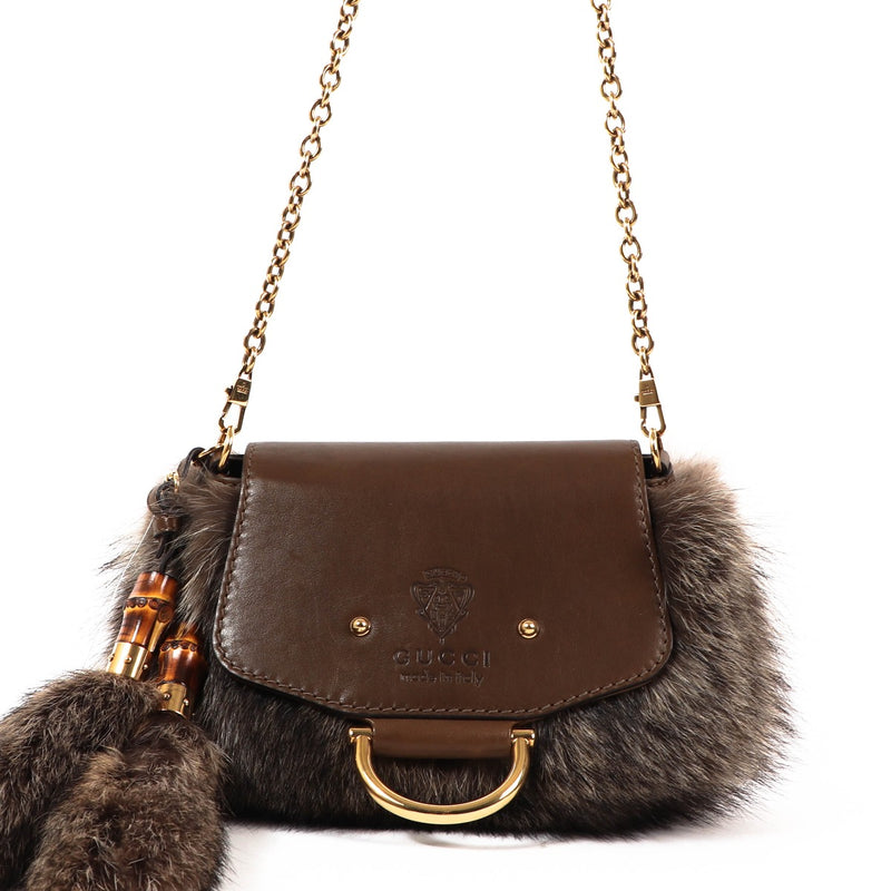 Gucci Raccoon Fur Small Smilla Chain Bag