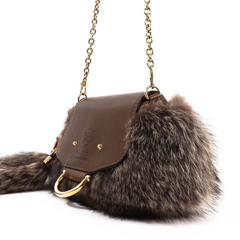 Gucci Raccoon Fur Kleine Smilla Kettingtas
