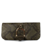 Gucci Khaki Green Python Clutch Bag