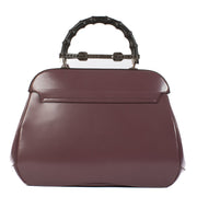 Shop safe online at Labellov in Antwerp, Brussels and Knokke this 100% authentic second hand Gucci Purple Leather Lady Lock Bamboo Top Handle Bag
