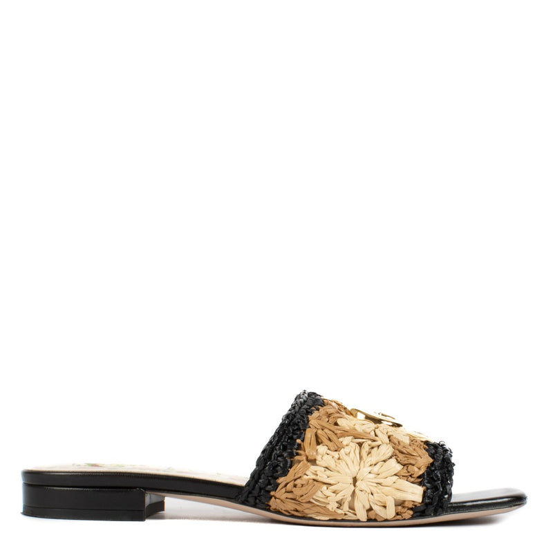 Shop safe online at Labellov in Antwerp, Brussels and Knokke this 100% authentic second hand Gucci Multicolor Raffia GG Marmont Mules - Size 38