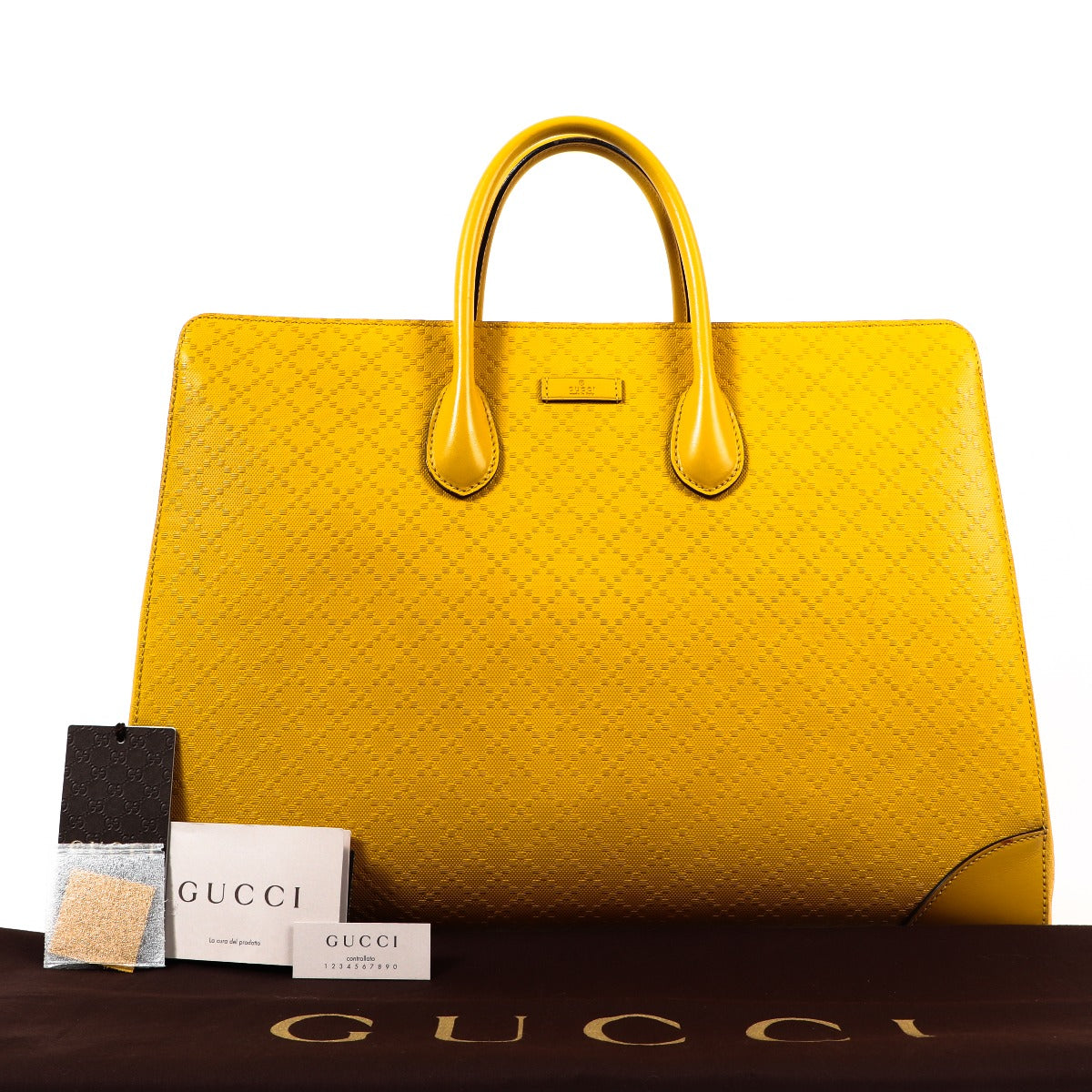Gucci Yellow Bright Diamante Tote Bag