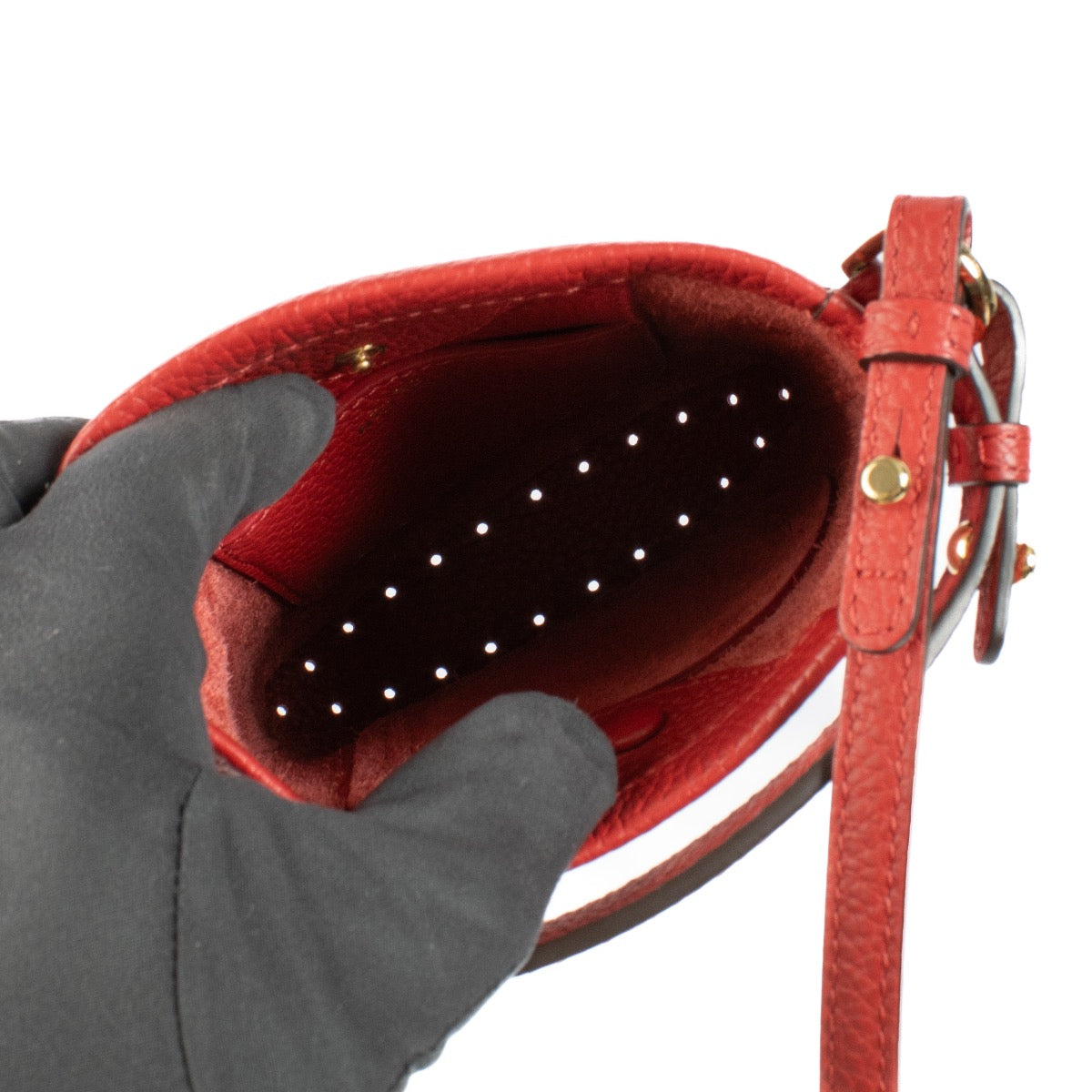 Buy authentic second hand Delvaux Red Leather Pin Toy Bag at Labellov.com