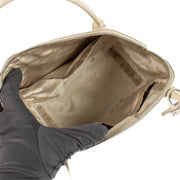Shop safe online at Labellov in Antwerp and Knokke this 100% authentic second hand Delvaux Cream Mini Perle Top Handle Bag