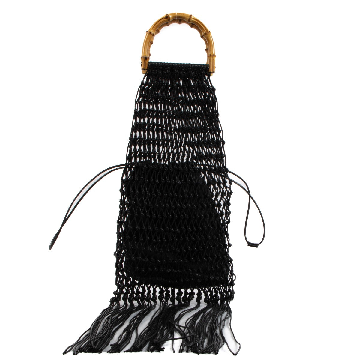 Shop 100% authentic second-hand Jill Sander Black Fringed Cotton Net Top handle on Labellov.com