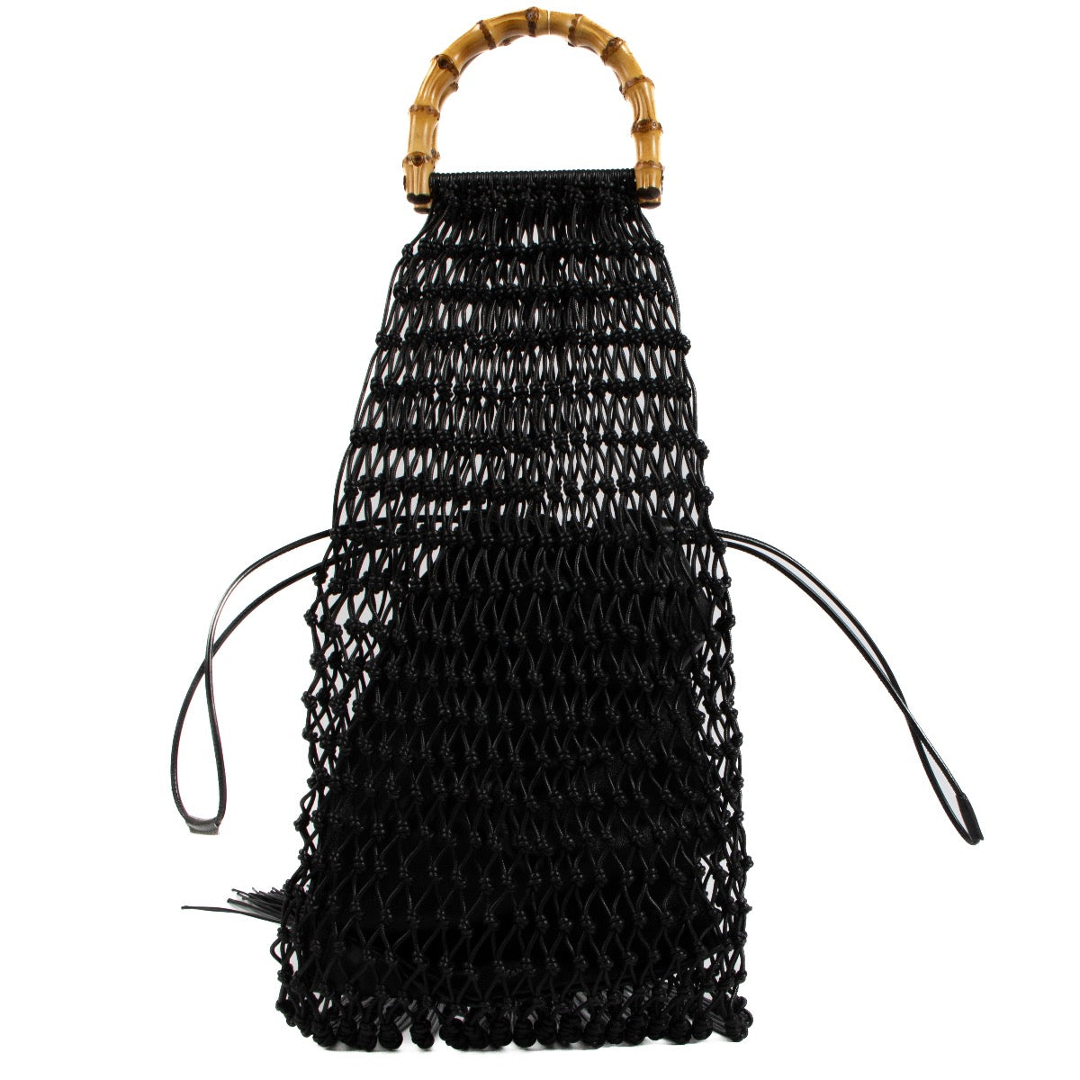 Shop 100% authentic second-hand Jill Sander Black Fringed Cotton Net Top handle on Labellov.com