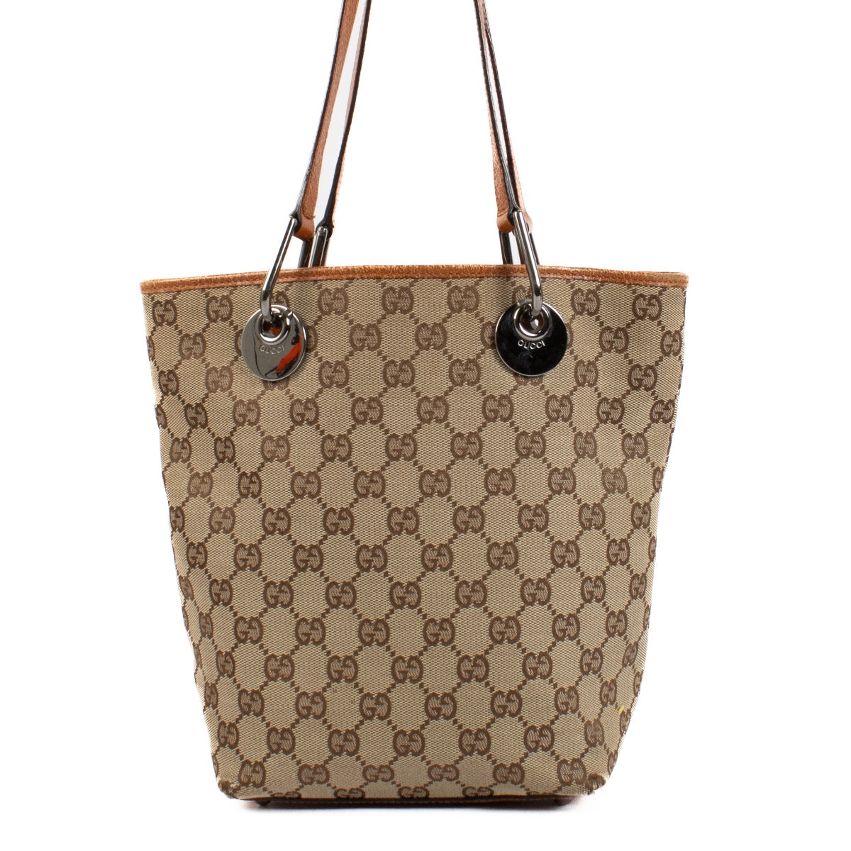 Shop safe online at Labellov in Antwerp and Knokke this 100% authentic second hand Gucci Monogram Top Handle Bag