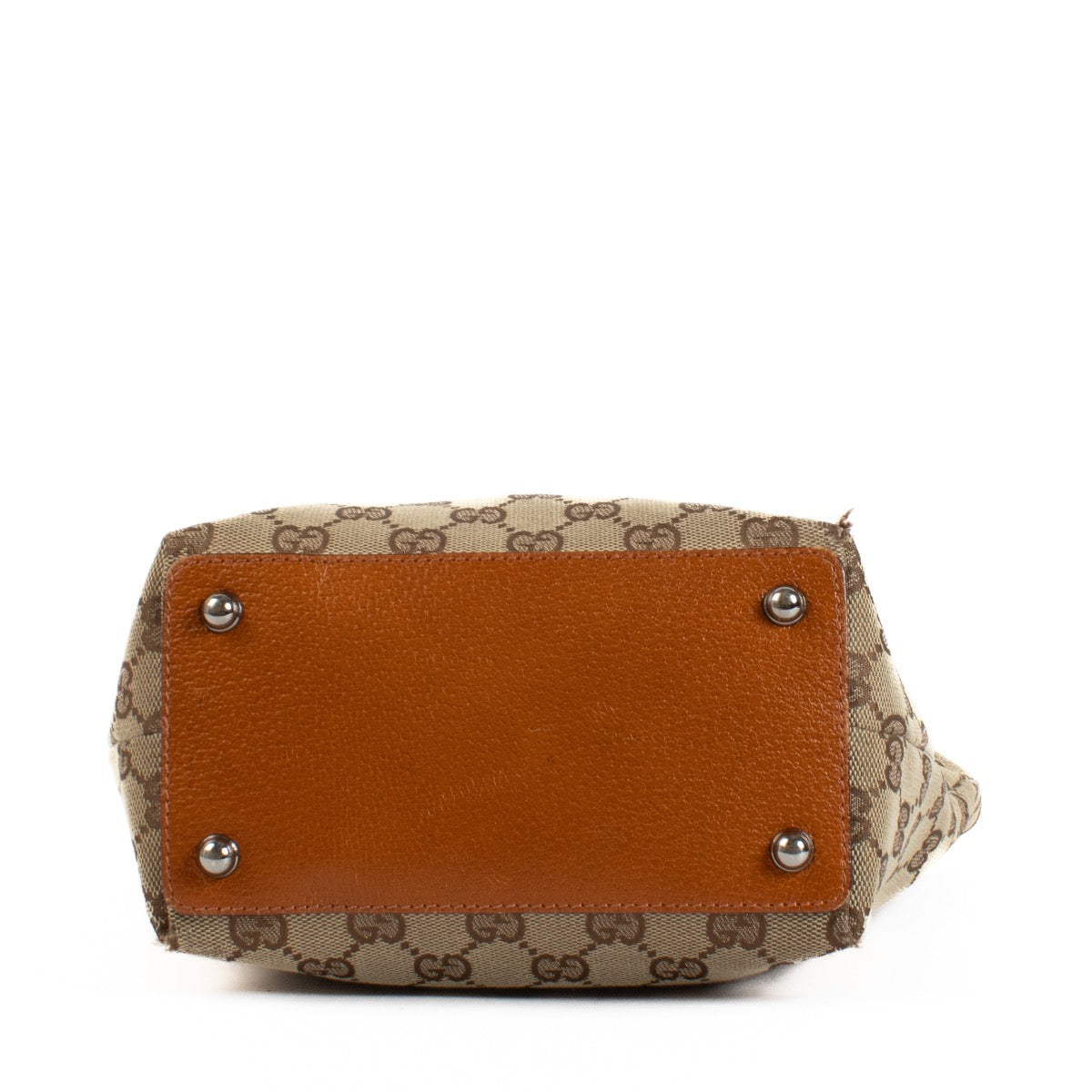 Shop safe online at Labellov in Antwerp and Knokke this 100% authentic second hand Gucci Monogram Top Handle Bag