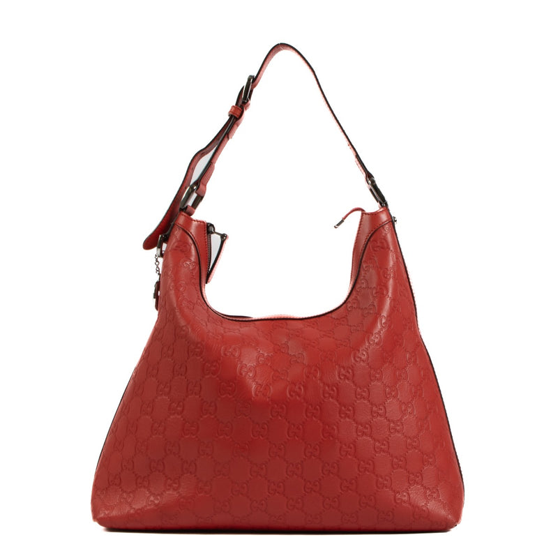 Shop 100% authentic second-hand Gucci GG Red Guccissima Leather Charm Hobo Bag on Labellov.com