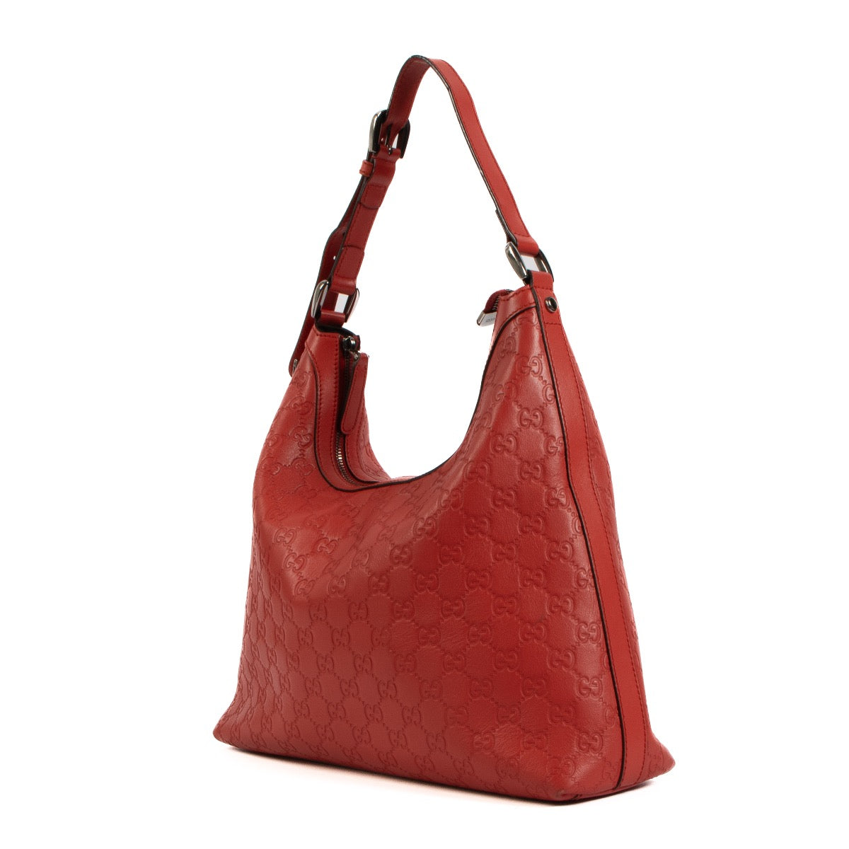 Shop 100% authentic second-hand Gucci GG Red Guccissima Leather Charm Hobo Bag on Labellov.com