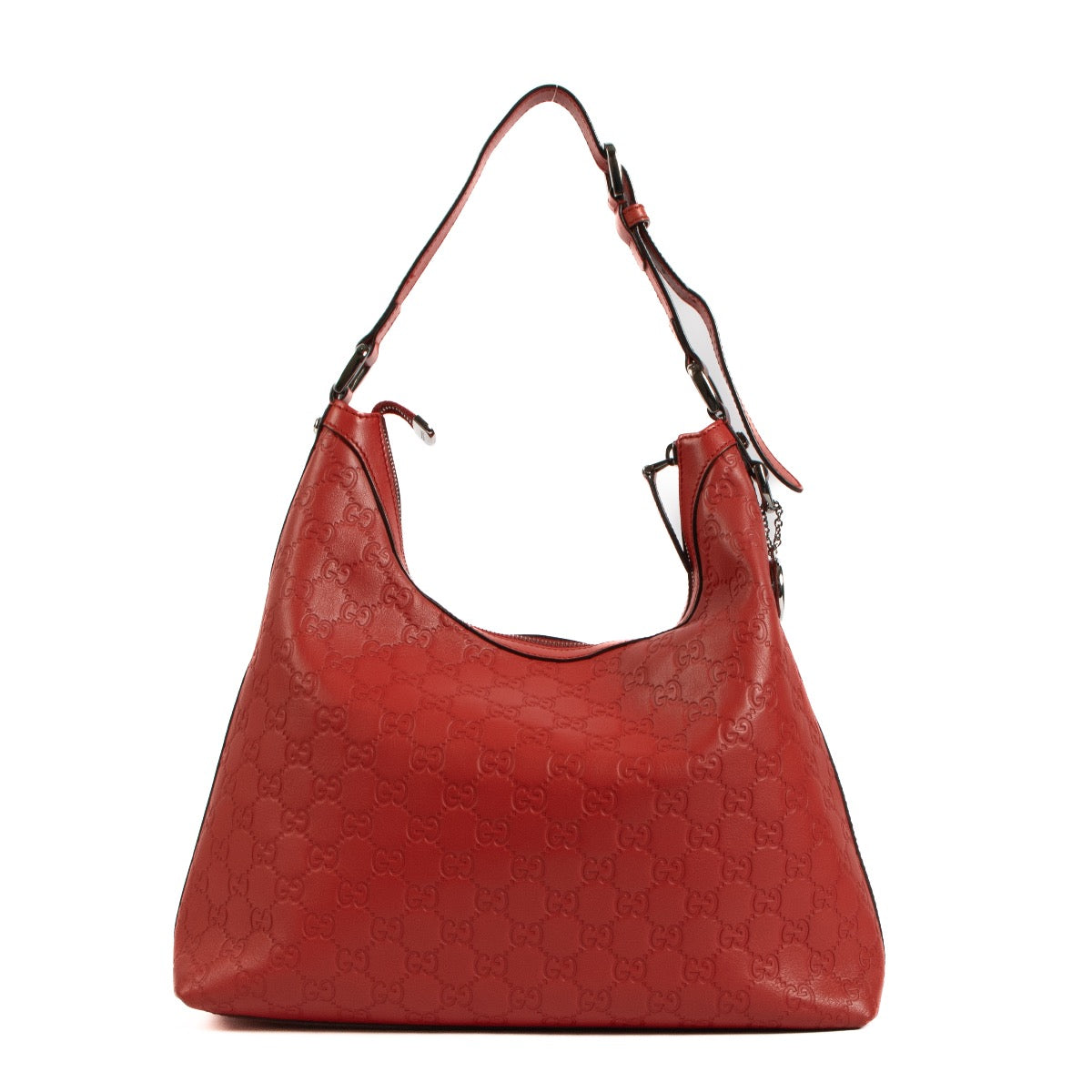 Shop 100% authentic second-hand Gucci GG Red Guccissima Leather Charm Hobo Bag on Labellov.com