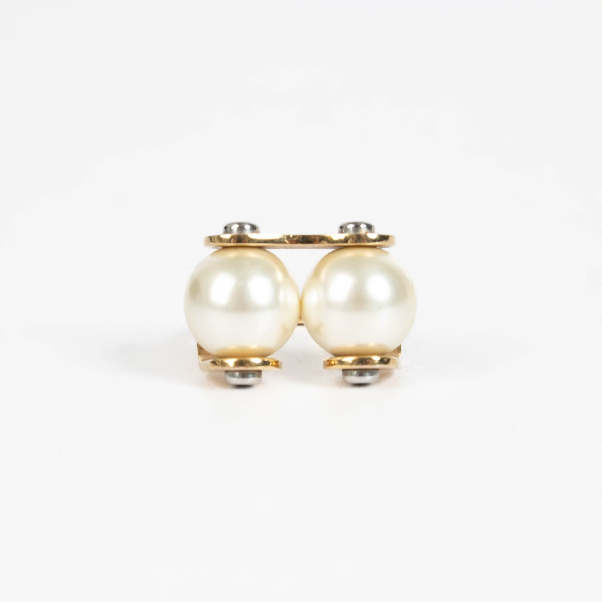 Authentic pre-loved Louis Vuitton Gold Tone Metal Speedy Pearl Ring - Size 55 on Labellov.com