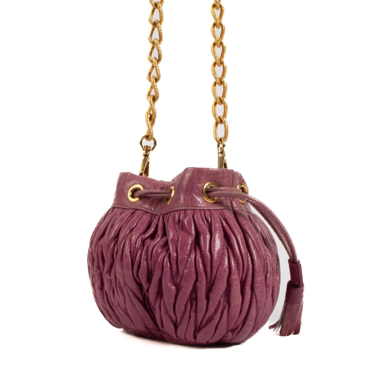 Shop 100% authentic second-hand Miu Miu Purple Bucket Crossbody on Labellov.com