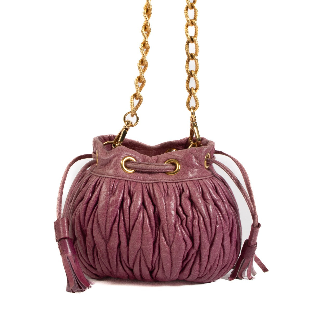 Shop 100% authentic second-hand Miu Miu Purple Bucket Crossbody on Labellov.com