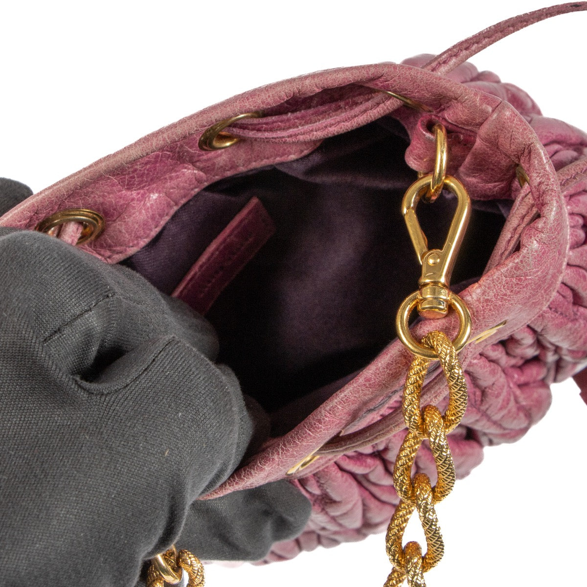 Shop 100% authentic second-hand Miu Miu Purple Bucket Crossbody on Labellov.com