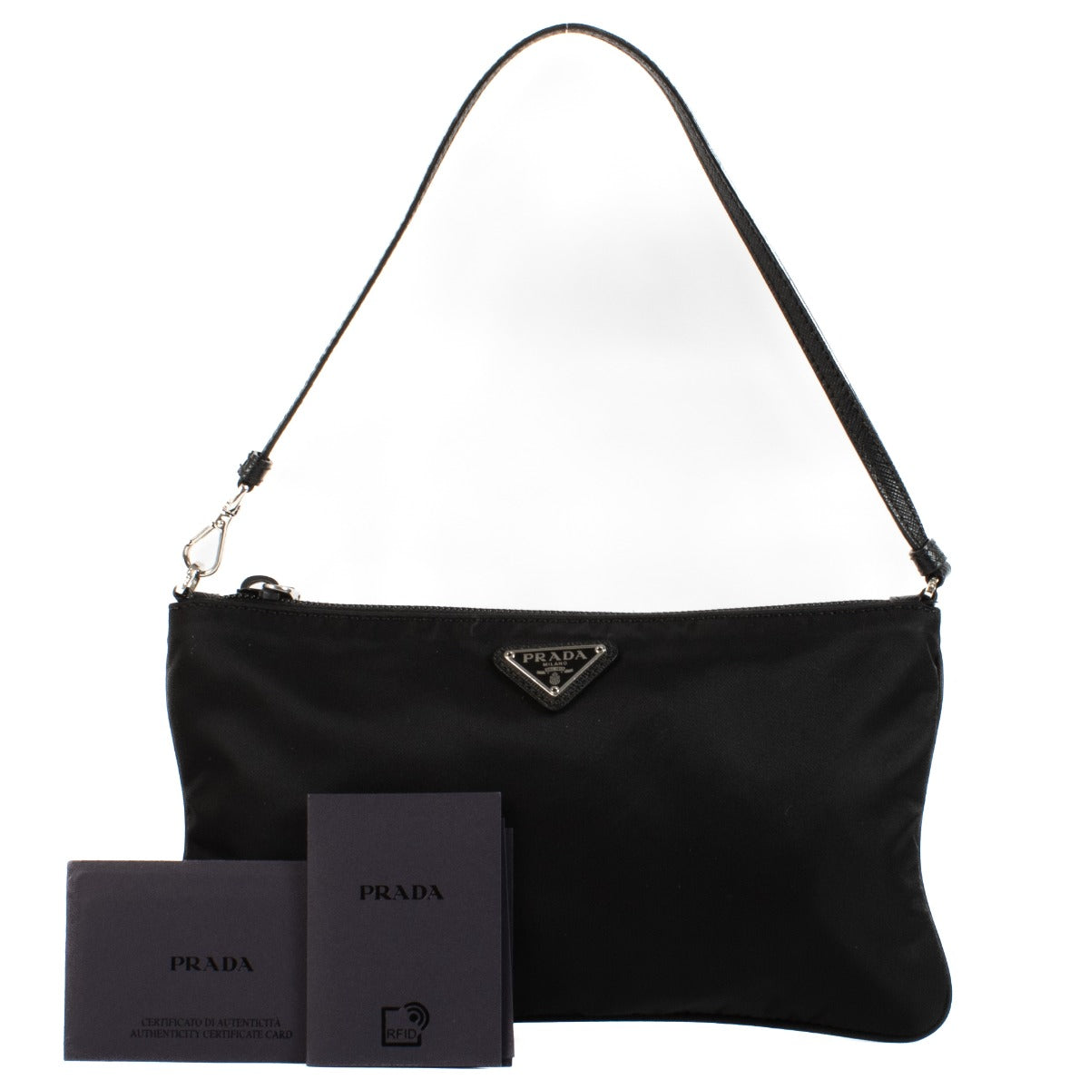 Shop safe online at Labellov in Antwerp, Brussels and Knokke this 100% authentic second hand Prada Black Nylon Mini Shoulder Bag