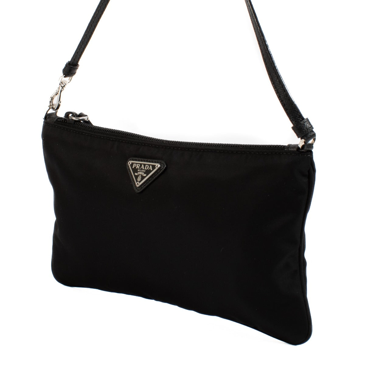 Shop safe online at Labellov in Antwerp, Brussels and Knokke this 100% authentic second hand Prada Black Nylon Mini Shoulder Bag