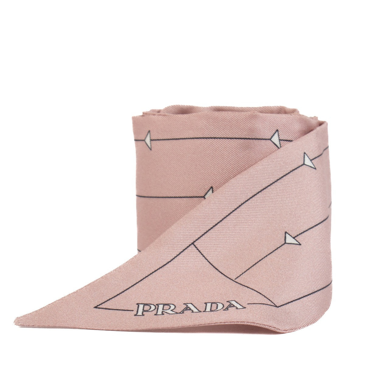 Shop safe online at Labellov in Antwerp, Brussels and Knokke this 100% authentic second hand Prada Pink Silk Twill Scarf