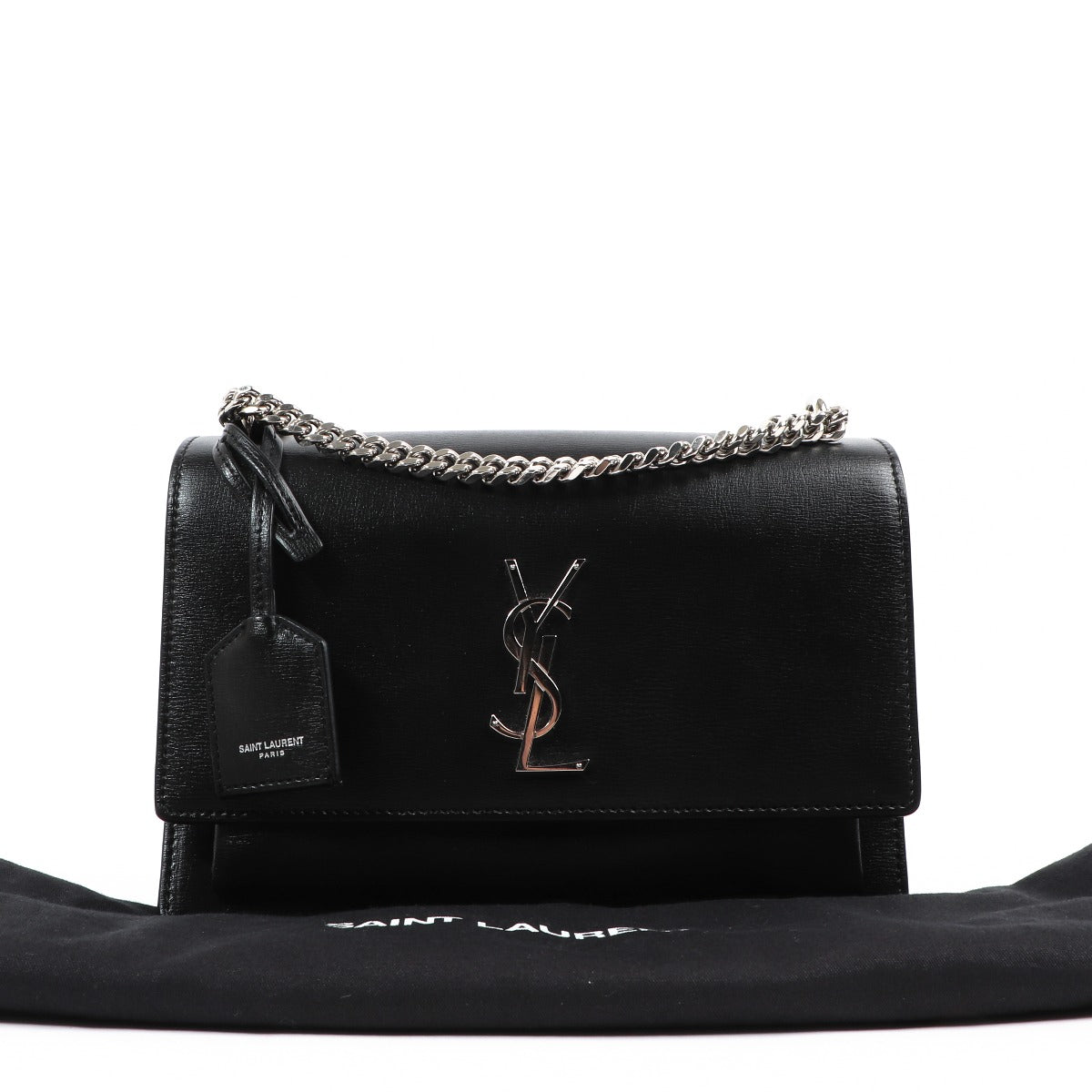 Saint Laurent Black Sunset Medium Chain Bag