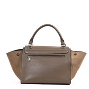 Shop safe online at Labellov in Antwerp this 100% authentic second hand Céline Taupe Leather & Suede Small Trapeze Shoulder Bag