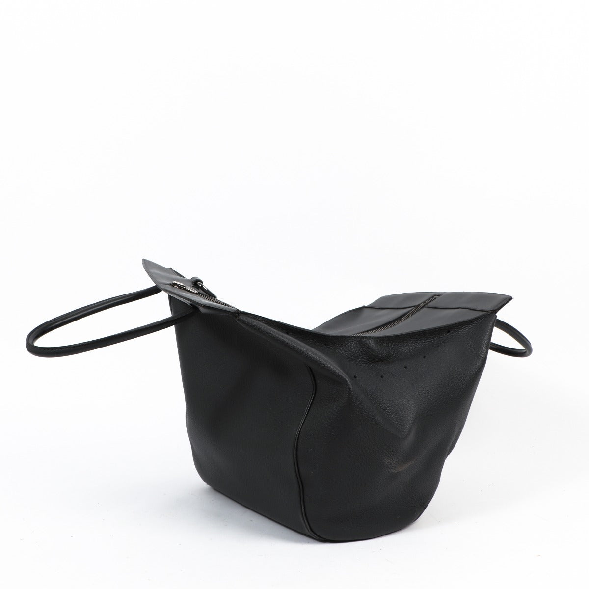 Delvaux Grey Leather Fold Handbag
