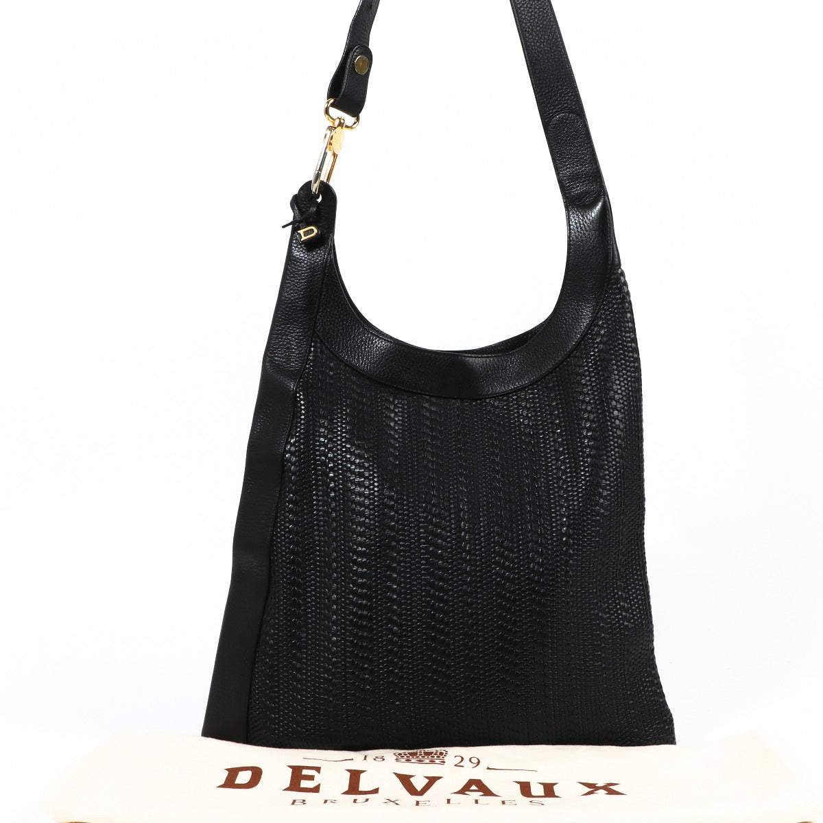 Delvaux Jongleur Black Toile de Cuir Schoudertas