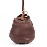 Delvaux Brown Rose Des Vents Leather Bucket Bag