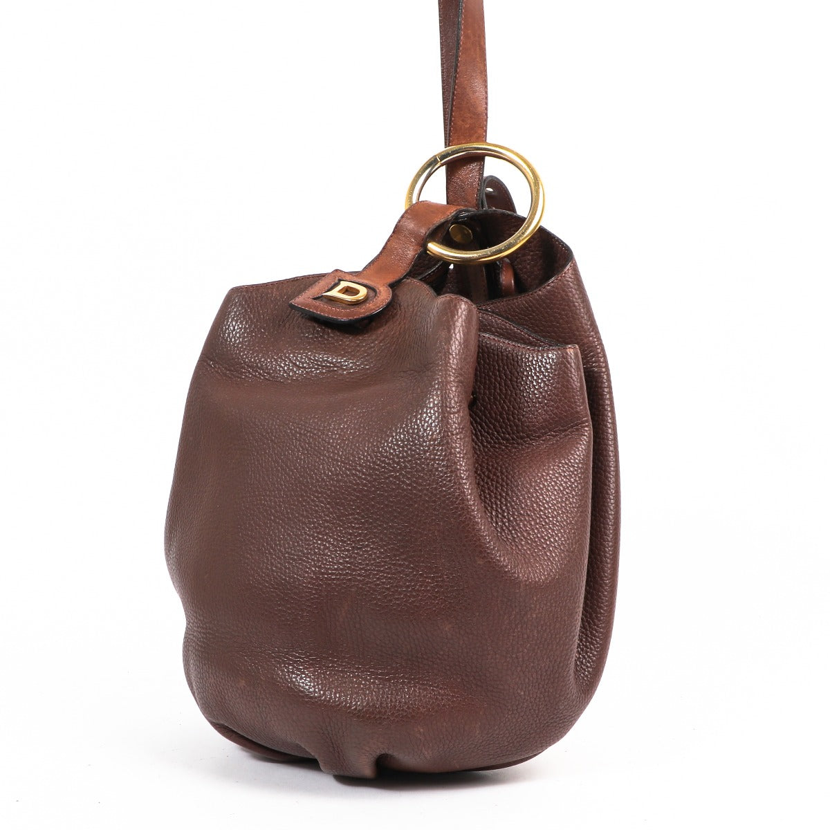 Delvaux Bruine Rose Des Vents Leren Bucket Bag