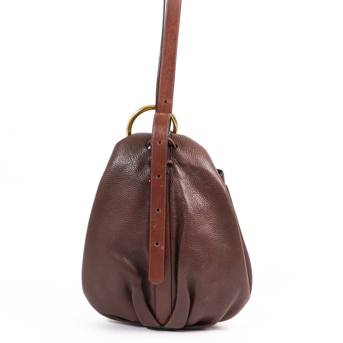 Delvaux Bruine Rose Des Vents Leren Bucket Bag