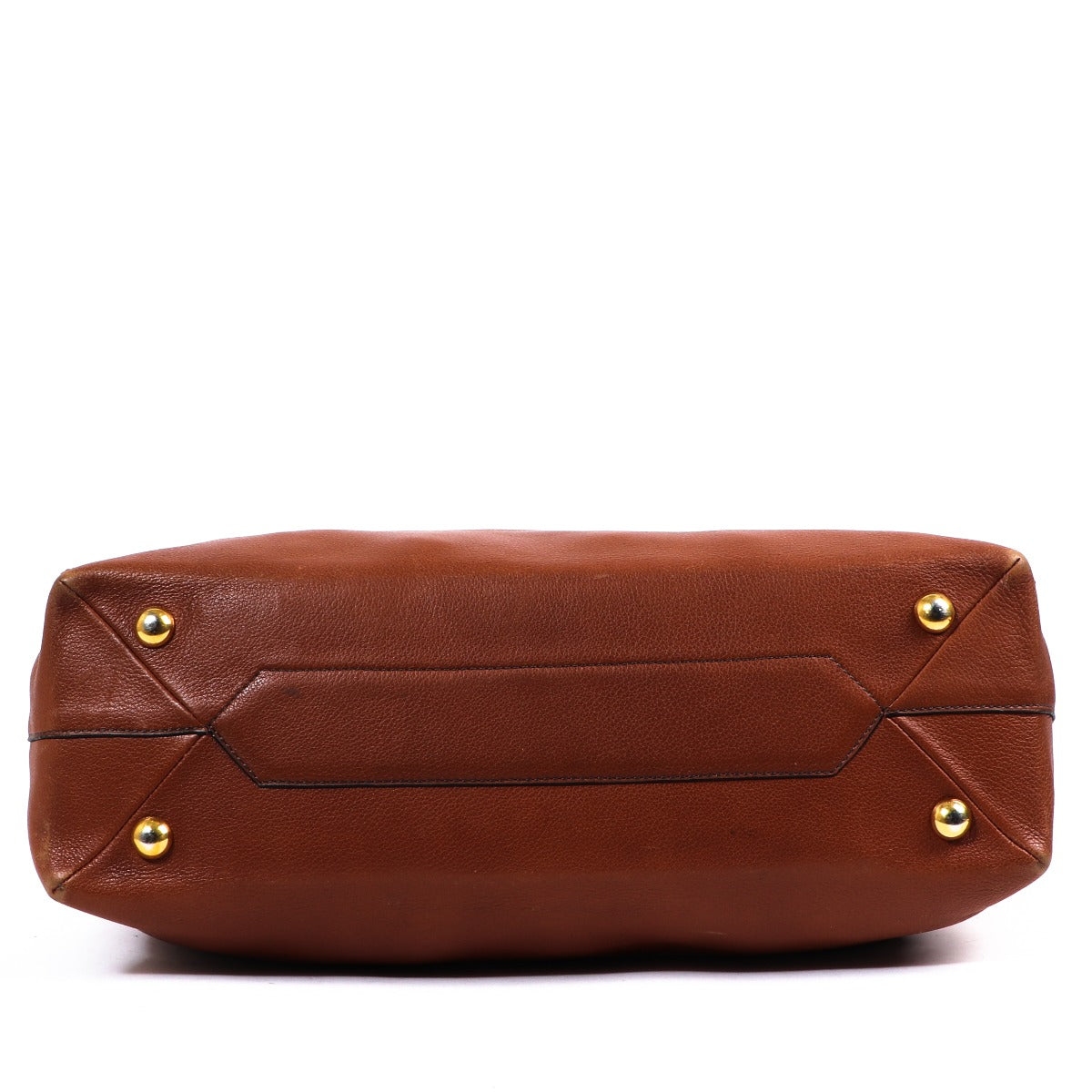 Delvaux Brown Leather Turnlock Large Tote Bag