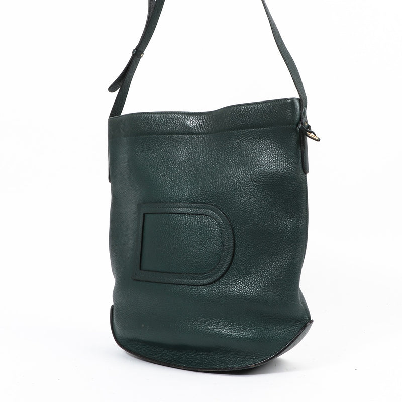 Delvaux Pin Vintage Green Leather Crossbody Bag