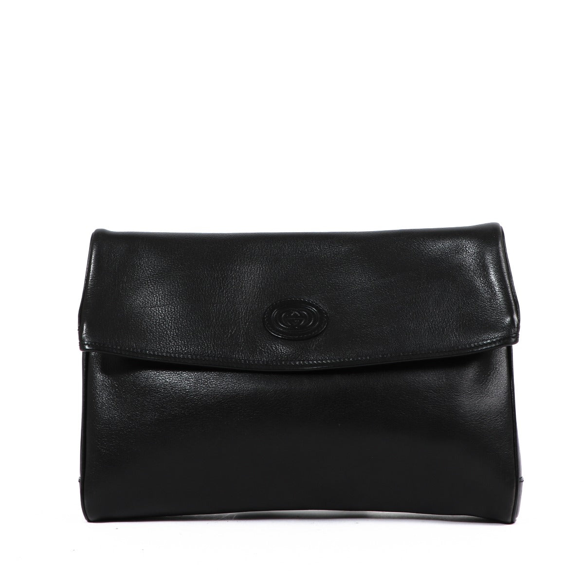 Gucci Black Leather Vintage Clutch