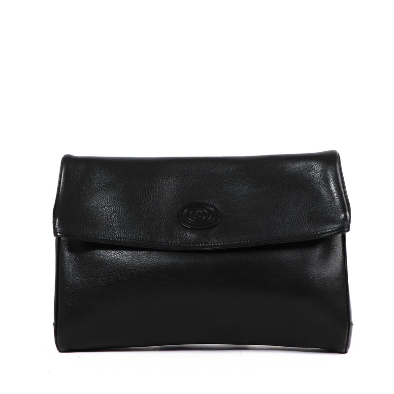 Gucci Black Leather Vintage Clutch