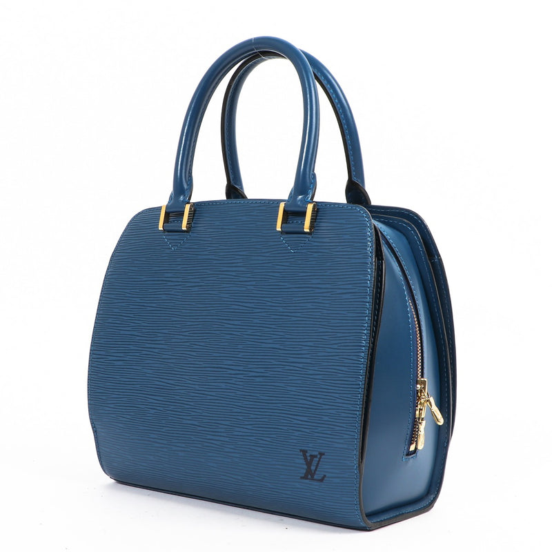 Louis Vuitton Pont Neuf Blauwe Epi Lederen Handtas