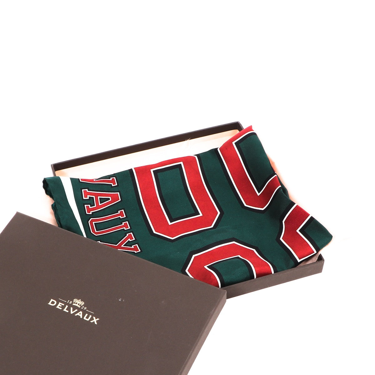 Buy an authentic Delvaux Green Brillant Hero Silk Scarf at Labellov in Antwerp.