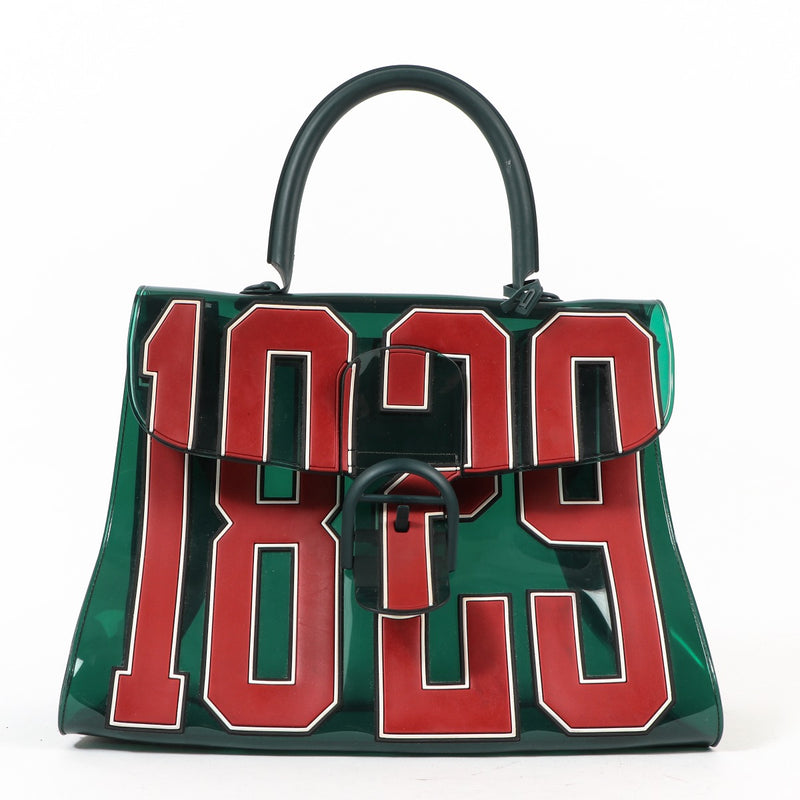 Delvaux Green Vinyl Brillant Hero Top Handle Bag