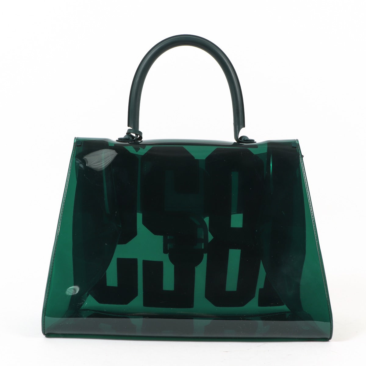 Delvaux Groene Vinyl Brillant Hero Handtas