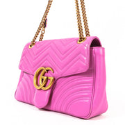Shop Safe online at Labellov in Antwerp this 100% authentic second hand Gucci Pink Matelassé Leather Medium GG Marmont Bag