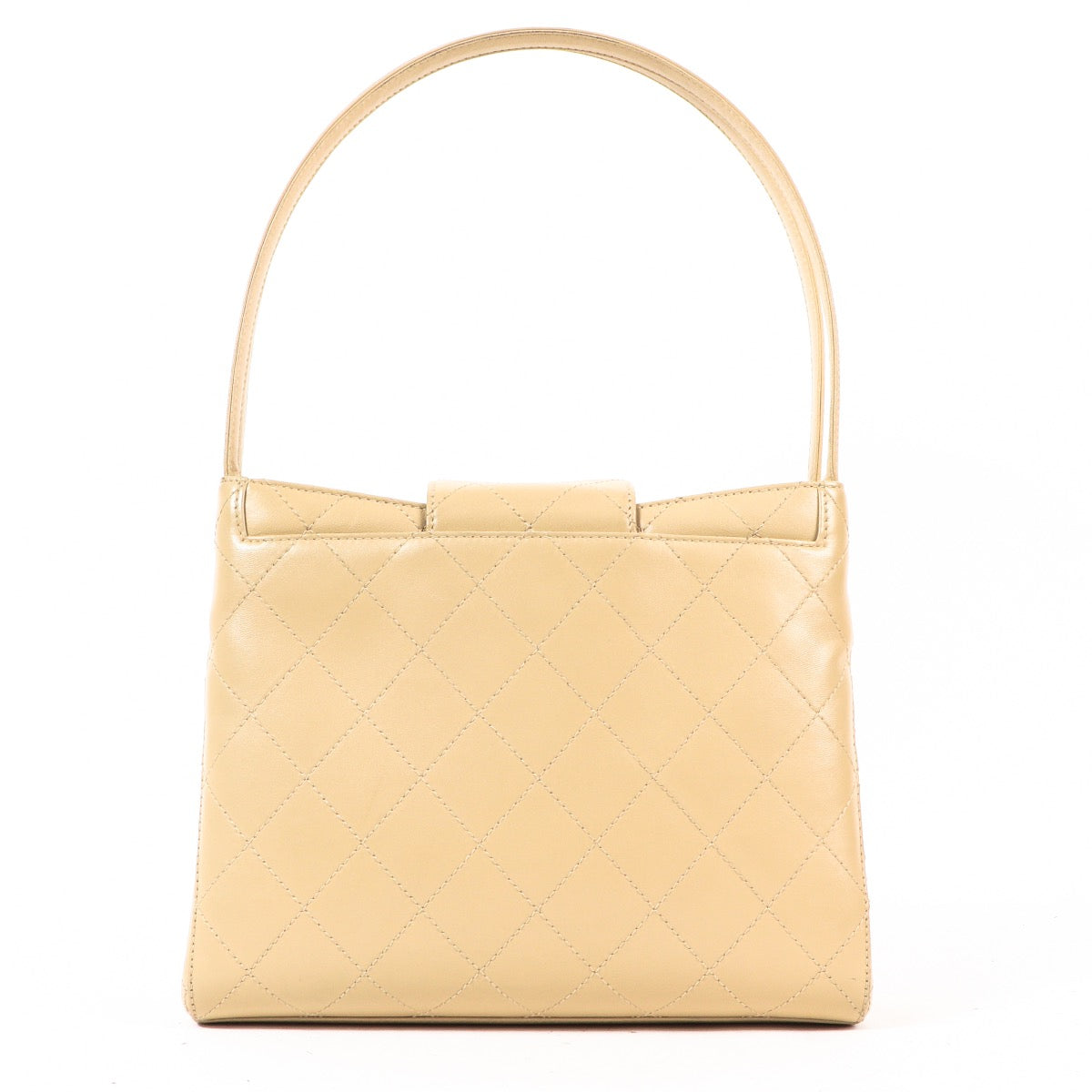 Buy an authentic second hand Chanel Vintage Beige Lambskin Shoulder Bag in very good condition at Labellov