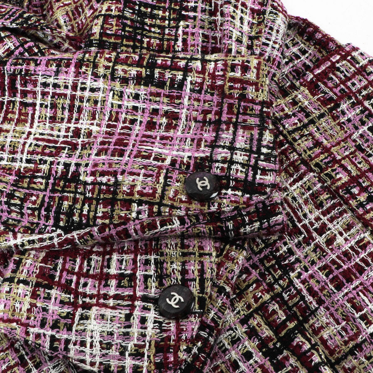 Chanel Lente 1998 Paarse Tweed Jasje - FR36