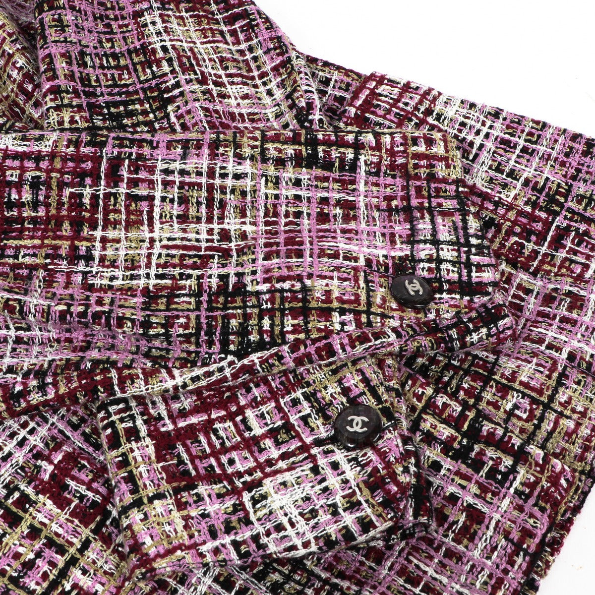 Chanel Lente 1998 Paarse Tweed Jasje - FR36