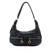 Delvaux Le Pauline GM Black Cerf Shoulder Bag