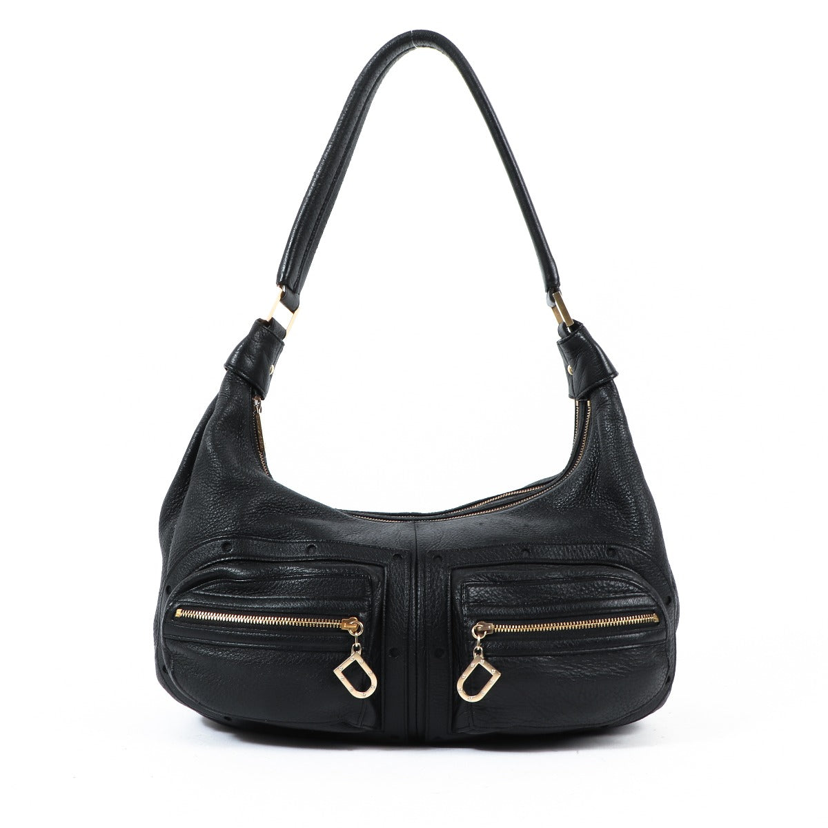 Delvaux Le Pauline GM Black Cerf Shoulder Bag