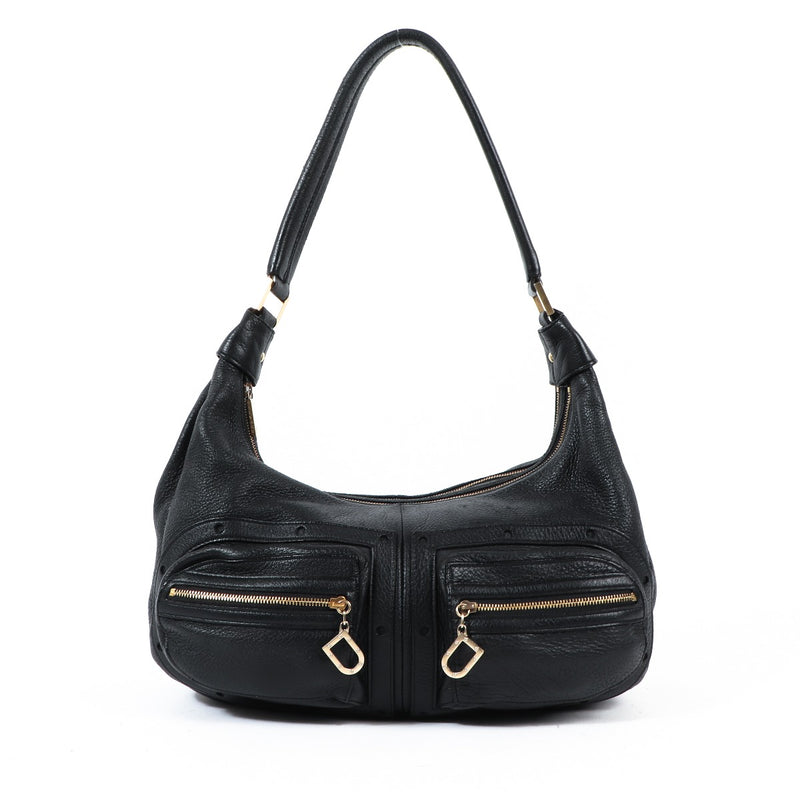 Delvaux Le Pauline GM Black Cerf Shoulder Bag