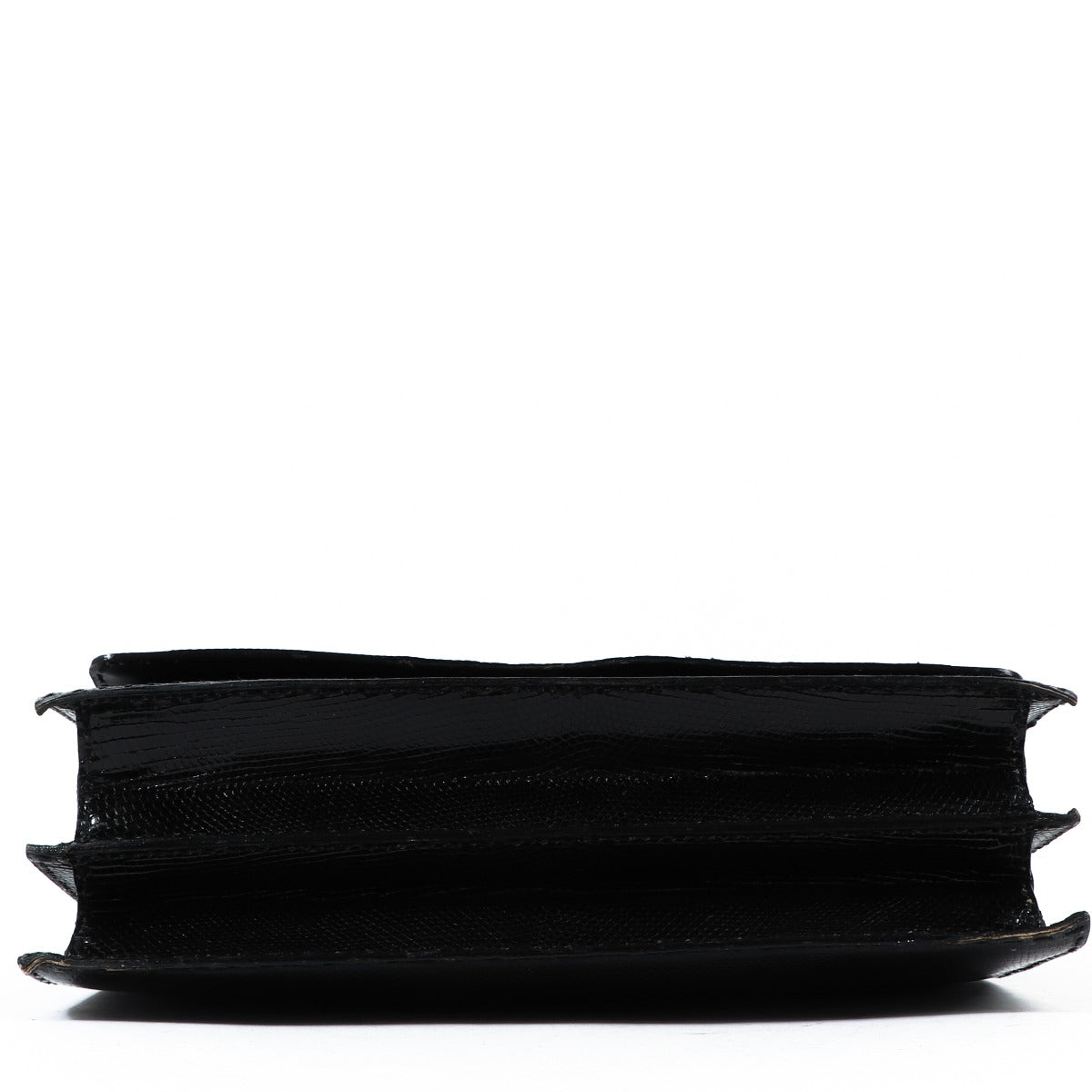 Delvaux 1974 Black Lizard Vintage Top Handle Bag