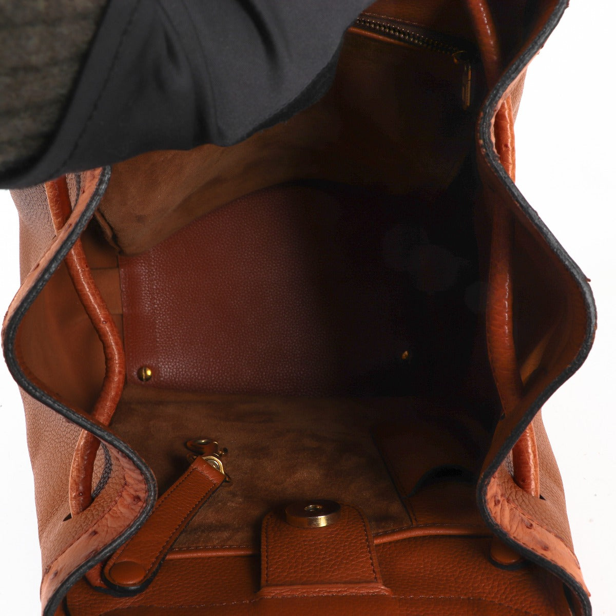 Delvaux Punch Brandy Ostrich Shoulder Bag