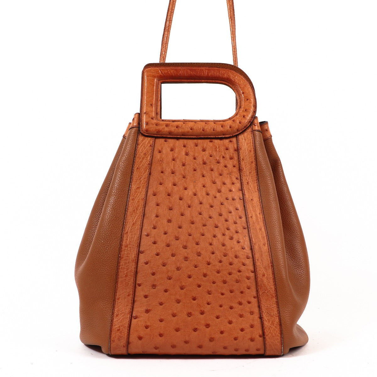 Delvaux Punch Brandy Ostrich Shoulder Bag