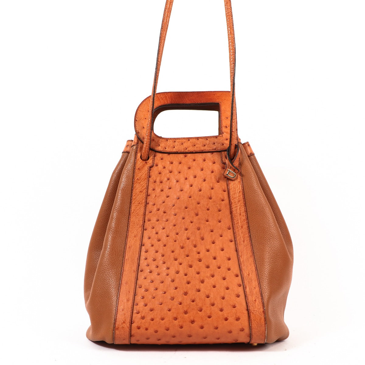 Delvaux Punch Brandy Ostrich Shoulder Bag