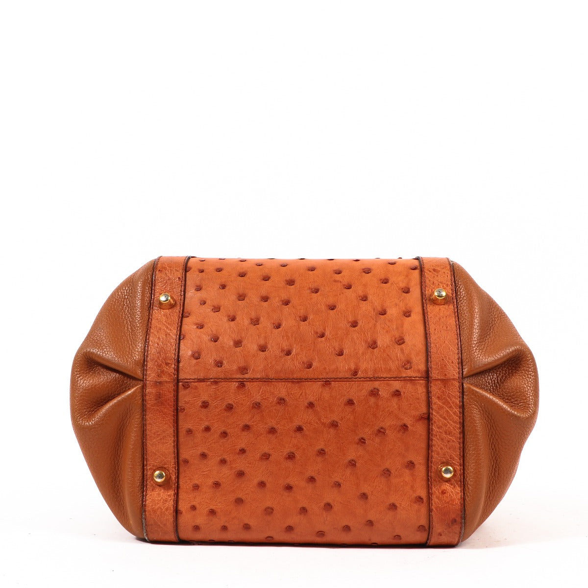 Delvaux Punch Brandy Ostrich Shoulder Bag